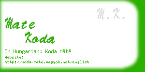 mate koda business card