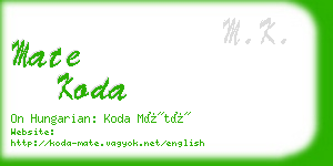 mate koda business card